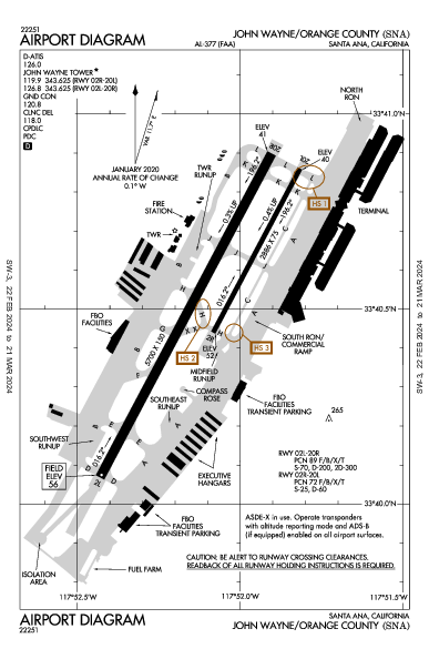 John Wayne Santa Ana, CA (KSNA): AIRPORT DIAGRAM (APD)