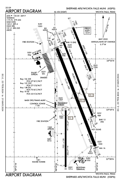 Sheppard AFB  Wichita Falls, TX (KSPS): AIRPORT DIAGRAM (APD)