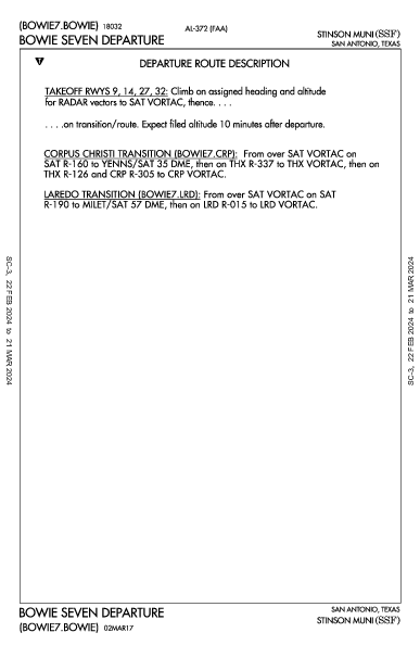 Stinson Muni San Antonio, TX (KSSF): BOWIE SEVEN (DP)