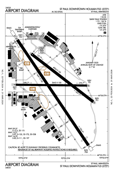 St Paul Holman Fld St Paul, MN (KSTP): AIRPORT DIAGRAM (APD)