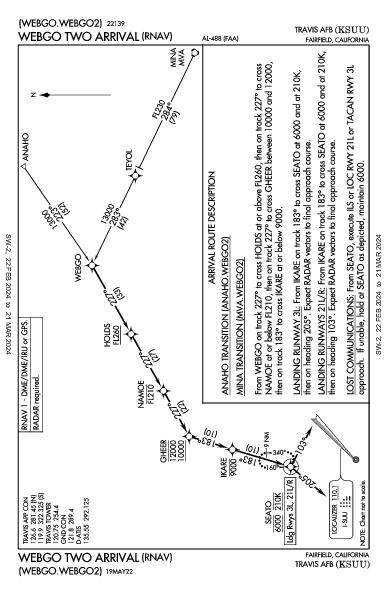 Travis Afb Fairfield, CA (KSUU): WEBGO TWO (RNAV) (STAR)