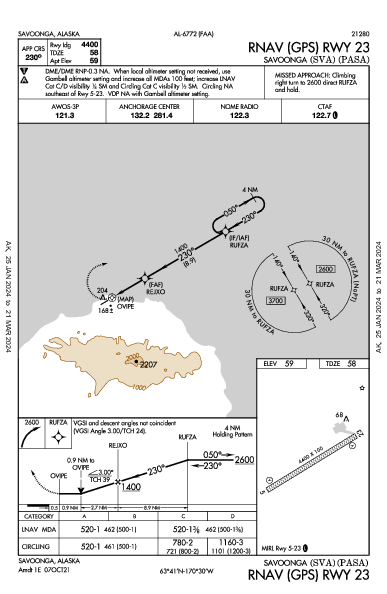 Savoonga Savoonga, AK (PASA): RNAV (GPS) RWY 23 (IAP)