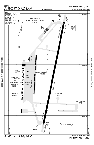 Whiteman Afb Knob Noster, MO (KSZL): AIRPORT DIAGRAM (APD)