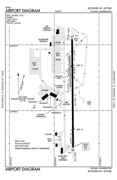 Mcchord Fld (Joint Base Lewis-Mcchord) Tacoma, WA (KTCM): AIRPORT DIAGRAM (APD)