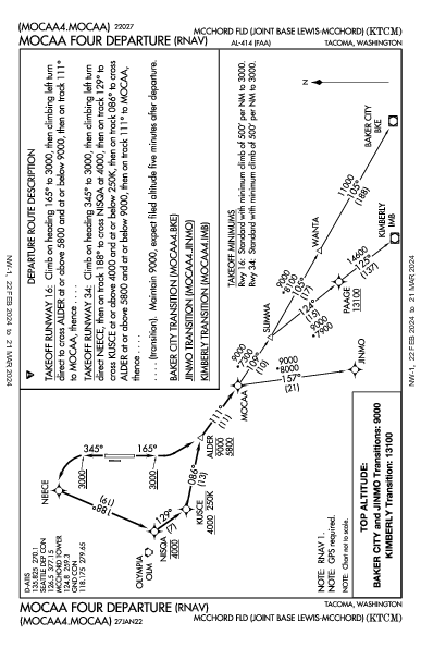 Mcchord Fld (Joint Base Lewis-Mcchord) Tacoma, WA (KTCM): MOCAA FOUR (RNAV) (DP)