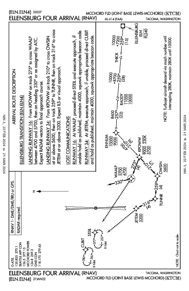 Mcchord Fld (Joint Base Lewis-Mcchord) Tacoma, WA (KTCM): ELLENSBURG FOUR (RNAV) (STAR)