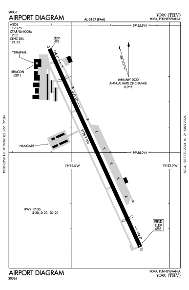 York York, PA (KTHV): AIRPORT DIAGRAM (APD)