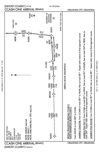 Tinker Afb Oklahoma City, OK (KTIK): CCASH ONE (RNAV) (STAR)