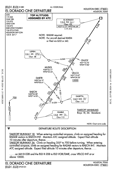 Houston Exec Houston, TX (KTME): EL DORADO ONE (DP)