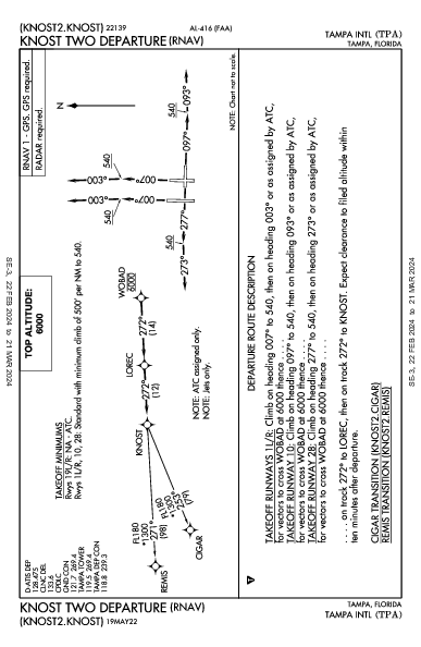 Tampa Tampa, FL (KTPA): KNOST TWO (RNAV) (DP)