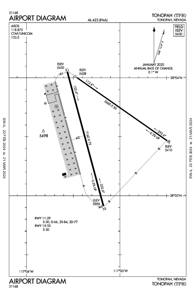 Tonopah Tonopah, NV (KTPH): AIRPORT DIAGRAM (APD)