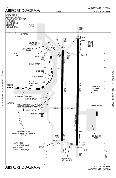 Moody Afb Valdosta, GA (KVAD): AIRPORT DIAGRAM (APD)