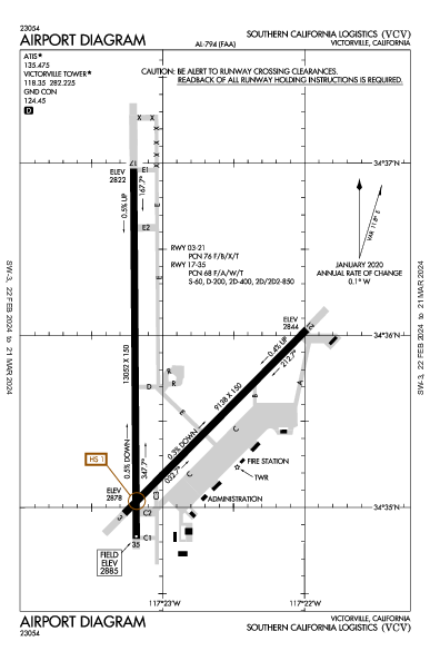 So California Logistics Victorville, CA (KVCV): AIRPORT DIAGRAM (APD)