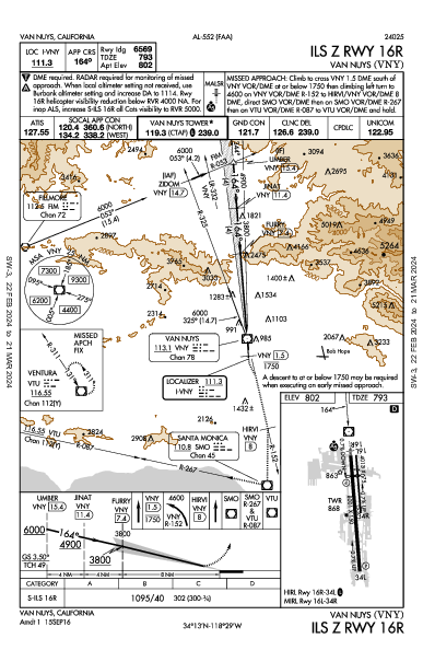 Van Nuys Van Nuys, CA (KVNY): ILS Z RWY 16R (IAP)